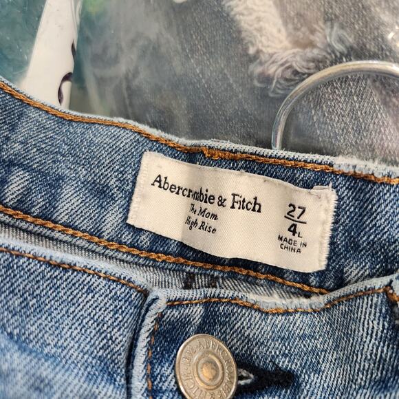 Abercrombie & Fitch Medium Wash High Rise The Mom Jeans Blue Size 24/7L - Picture 6 of 7